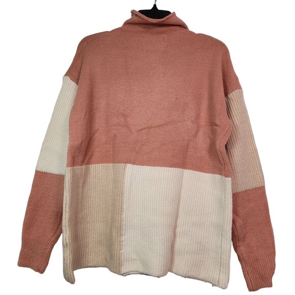For G And PL Women's Color Block Mock Neck Sweater  Pullover Camel Size Small - Picture 2 of 9